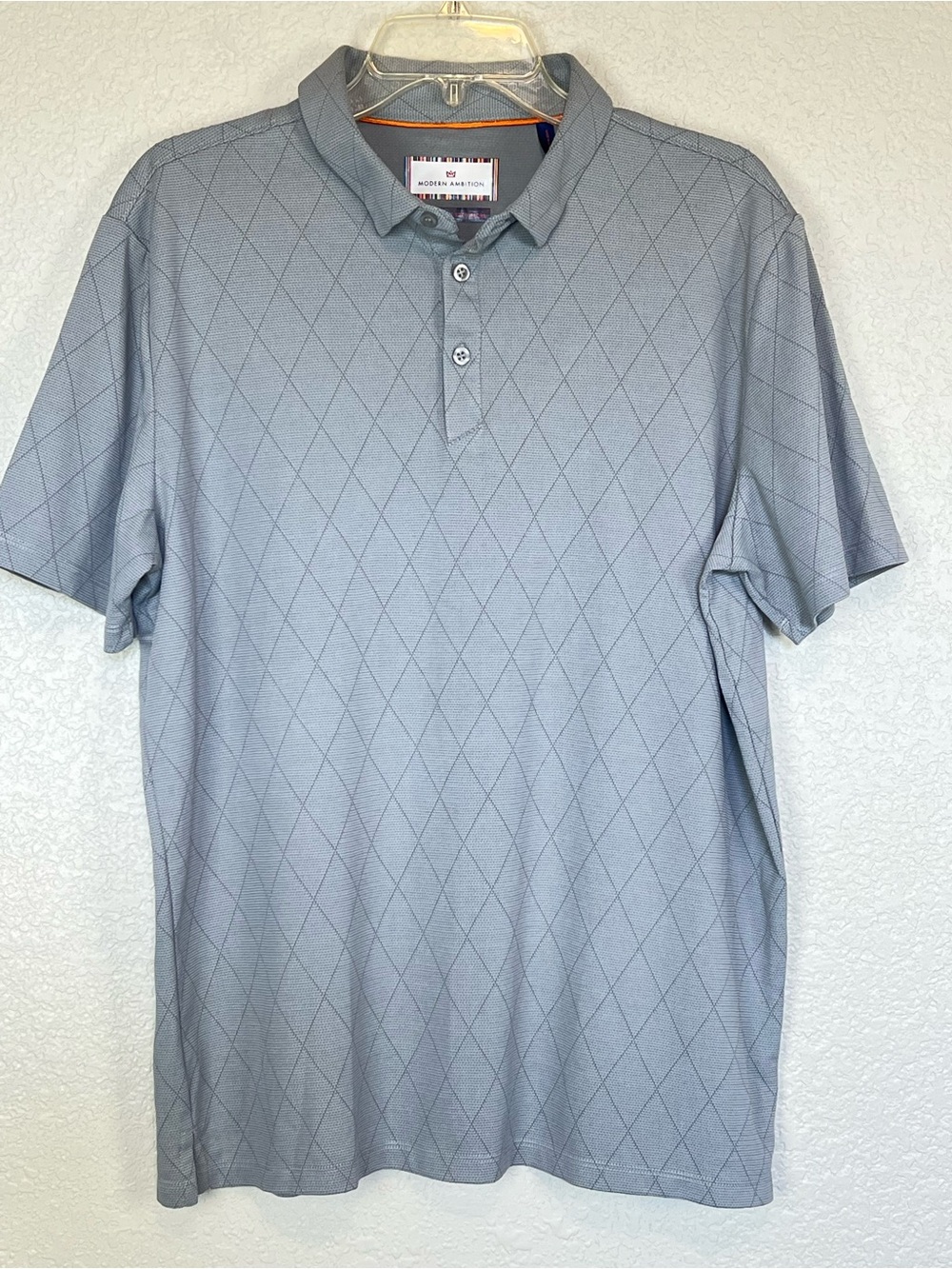 Modern Ambition Men's Short Sleeve Polo  Golf Shirt Gray Large